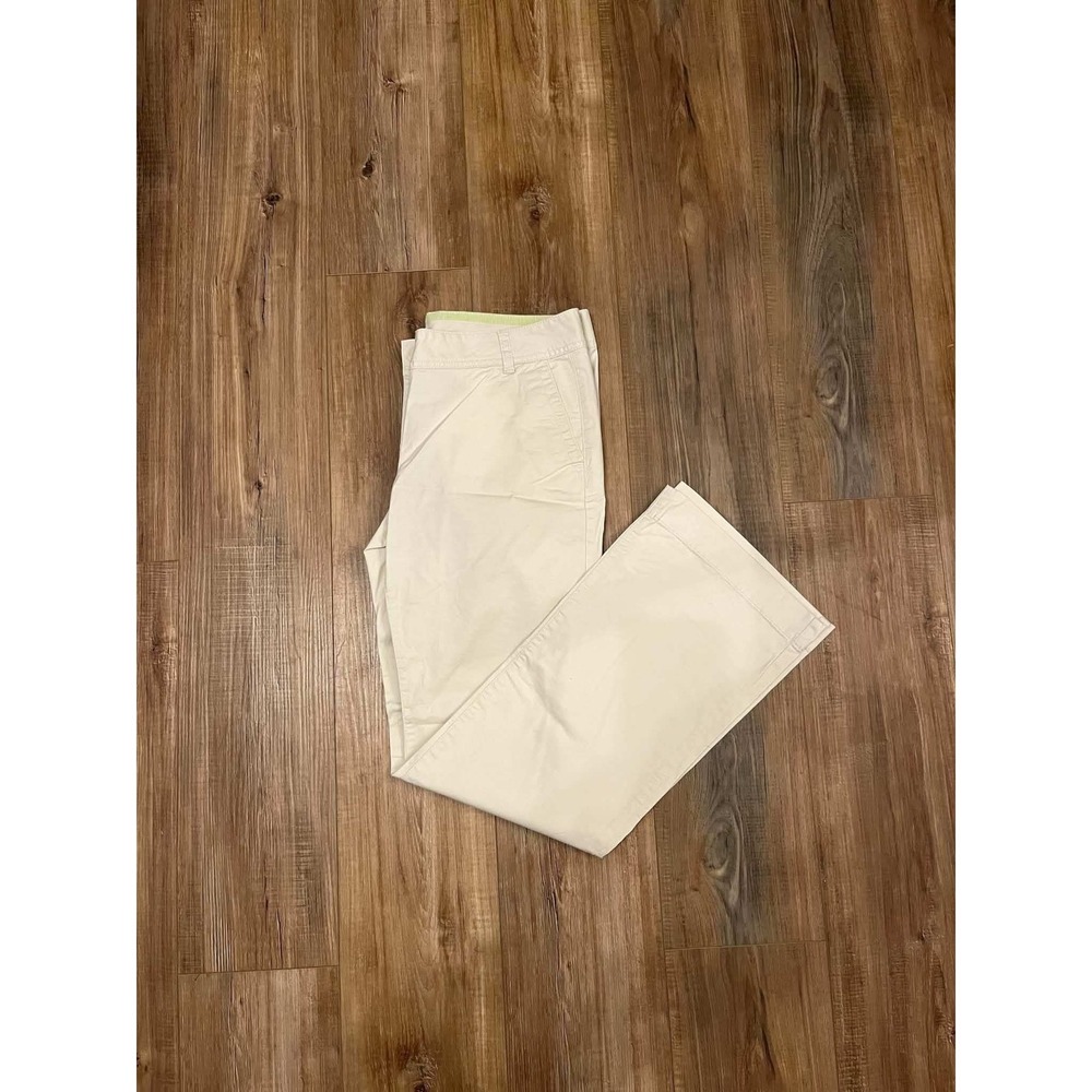 Ann Taylor Loft Womens Beige Wide Leg Chino Trousers Pants Size 8